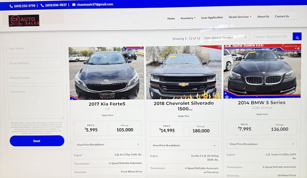 CK Auto Sales LLC in Manchester